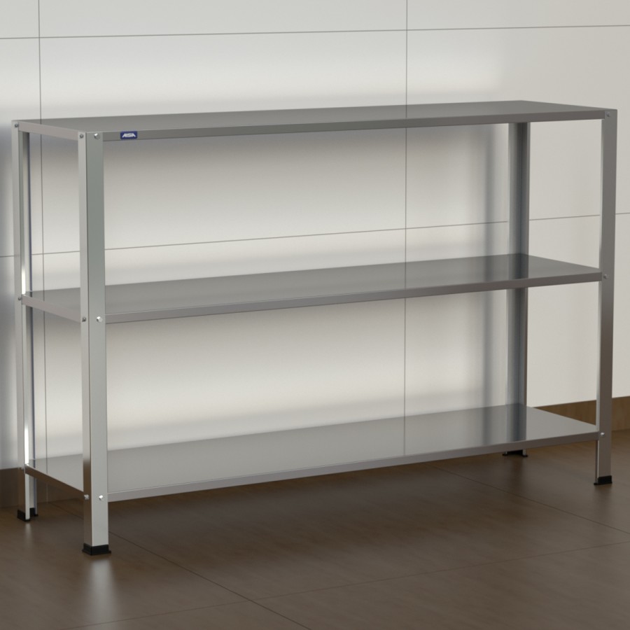 Estante Armário Prateleira Inox 3 Bandejas 400 X 1400 Aisa